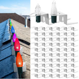 The 50 Pack Ridge Clips Christmas Light Clips For Upright Installing C7 C9 Bulbs Roof Row Light Hooks Aluminum Holiday Outdoor String Hook For Roof Gutter Strings Multi Functional Universal