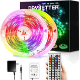 32.8FT Waterproof RGB LED Strip Lights 300 LEDs with Remote and 12V Power Supply