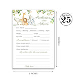 Safari Animals Prediction And Advice Cards - Pack Of 25 - Country Rustic Jungle Theme Baby Shower Games, Wishes For New Parents Mom & Dad To Be Mommy & Daddy Message Shower Activity Keepsake G550-Pdav