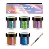 Chameleon Flakes For Epoxy Resin, Intense Color-Shift Pigment For Resin Casting, Molds & Tumblers, Chrome Effect Powder For Diy Art, Crafts, Paint & Soap Making
