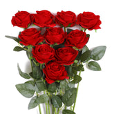 10Pcs Artificial Roses Flowers, Realistic Blossom Roses, Real Touch Silk Rose, Single Fake Flower Long Stem Bouquets For Home Wedding Party Decoration