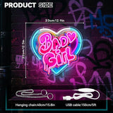Bad Girl Neon Sign Pink LED Wall Light Dimmable Acrylic Neon Decor for Bedroom Bar Party Room