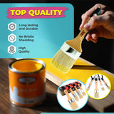 Chalk Paint Brush Set For Furniture – 5Pc Natural Bristle, 3 Small And 2 Large Wax Brushes (2.5"), Perfect For Painting, Stenciling, And Waxing, Compatible With Chalk Paint And Furniture Wax