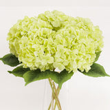 5Pcs Green Artificial Hydrangea Flowers, Slik Hydrangea With Lifelike Leaves Stems, 20Inch Large Hydrangea Flower, Faux Hydrangeas Decorations For Indoor Wedding Table Centerpieces Vase Bouquet Party
