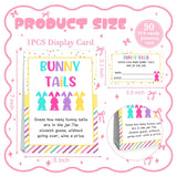 Guess How Many Easter Party Games,Easter Games For Kids,Bunny Tails Are In The Jar,Adults Family Large Groups,Birthday Party Game & Activities 50 Cards And Sign