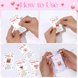 10 Sets Valentine'S Day Little Pocket Hug Gifts Bulk, Resin Heart Flower Pocket Hug Token With Valentines Card & Organza Bag Emotional Support Exchange Cards For Friends Colleagues Family Gifts