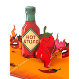 Hot Stuff Pop Up Cards For Men - 3D Funny Valentine'S Day Cards For Husband Boyfriend Him, Spicy Chilli Pepper, Funny Gifts For Birthday Anniversary All Occasion From Wife Girlfriend