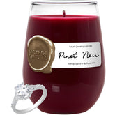 Pinot Noir Wine Glass Candle With Ring Inside (Surprise Jewelry Valued At 15 To 5,000 Dollars) Ring Size 6
