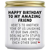 Happy Birthday Gifts For Women - Funny Best Friend Friendship Birthday Gifts For Women Bestie Bff Coworker Classmate, Lavender Candle