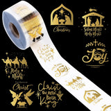 1000Pcs Clear Christmas Stickers Roll Gold Foil Nativity Scene Stickers Xmas Winter Holiday Round Adhesive Label Stickers Decal For Xmas Envelopes Invitations Cards Gifts Decor, 6 Designs