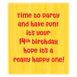 - 14Th Birthday Card - Made In America - Envelope Included - 5" X 7.75" - Packaged In Extra Sturdy Mailer - 89771