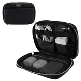 Nylon Tech Organizer Pouch - Electronics Cable Cord Organizer, Travel Case For Chargers, Power Bank, Airpods, And Accessories - Signature Black