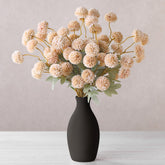 12 Pcs Faux Kiku Flower Artificial Pom Pom Mums Fake Small Chrysanthemum Ball Silk Flowers Floral Picks Kiku Stems For Fall Vase Table Centerpieces Wedding Diy Bouquet Decor(Autumn White)