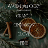 Warm And Cozy Soy Candle - Orange Peel, Cinnamon, Ginger And Clove Scented Candles For Home - 9Oz Amber Jar + Black Lid, 40+ Hour Burn Time, Made In The Usa