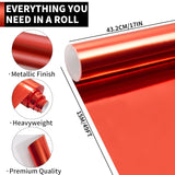 Red Metallic Wrapping Paper Roll- 17In X 49Ft Metal Wrapping Paper Roll For Gift Wrapping Solid Color Paper For Christmas,Birthday,Wedding,Baby Shower Pap12Rd15