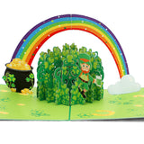 Pop Up St. Patrick'S Day Card Green Shamrock 3D Greeting Card Irish Lucky Gift Card With Envelope 5" X 7" Signature Paper Wonder Card Handmade Unique Design Clover Pop Out Card For Family & Friends