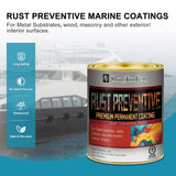 Gray Rust Preventive Paint, Rust Inhibitor And Corrosion Permanently, Anti-Rust, Non-Porous Protective Barrier, Uv Resistance And Heat Resistance, 32 Fl Oz
