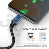 5 Pack USB A to USB C Fast Charging Cables 6FT 3A Braided Charger Cord for iPhone Samsung LG