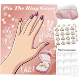 Bridal Shower Bachelorette Party Games, Pin The Ring On The Bride Game, Pin The Ring Game Bridal Shower Wedding Engagement Shower Games 32 Guests
