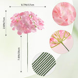 24 Pcs Pink Hydrangea Artificial Flowers Bulk, Faux Hydrangea Full Flowers Heads With Stems, Fake Silk Flowers For Wedding, Garden, Home, Party Decoration