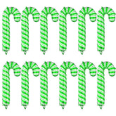 12 Sweet Xmas Candy Cane Foil Balloon, Merry Christmas Lollipop Red Green Pink Santa Canes Walking Stick Balloons For New Year Candyland Theme Baby Shower Birthday Party Decoration Supplies