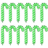 12 Sweet Xmas Candy Cane Foil Balloon, Merry Christmas Lollipop Red Green Pink Santa Canes Walking Stick Balloons For New Year Candyland Theme Baby Shower Birthday Party Decoration Supplies