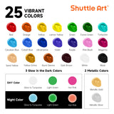 25 Colors Outdoor Acrylic Paint Set, 2Oz/60Ml Waterproof Acrylic Paint With 10 Brushes 1 Palette, Rich Pigmented Paints For Artists, Beginners On Rocks, Wood Crafts, Garden Statues