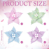 20 Pcs Christmas Pastel Poinsettia Artificial Flowers 6 Inch Candyland Xmas Tree Ornaments Decorations For Christmas New Year Wedding Party Wreath Garland Crafts Decor