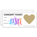 Concert Ticket Scratch Reveal Card?5 Set Make Your Own Diy Gig Ticket, Surprise Reveal Card Gift For Holiday, Christmas, Wedding, Birthday, Anniversary, Party Supply(3.5"X8" Gold)-C012