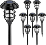 8 Pack Solar Pathway Lights Waterproof Cold White Solar Garden Landscape Lights