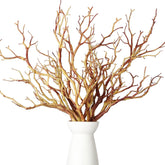 13.8 Inch Small Manzanita Branches Plastic Faux Branches Artificial Antler Shaped Tree Branch Decorative Plant Twigs For Home Wedding Table Centerpiece Festival Decors(Light Brown,10 Pieces)