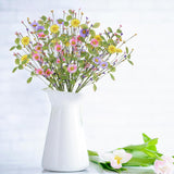 6 Pcs Artificial Spring Flowers 17 Inches Summer Flower Branches Faux Floral Picks With Daisy Berry For Vase Home Indoors Flower Arrangements Table Centerpieces