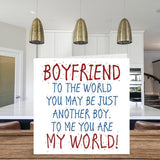 Lovely Valentines Card For Boyfriend - Boyfriend You Are My World - Happy Birthday Card From Girlfriend, Boyfriend Birthday Gifts, 5.7 X 5.7 Inch Boy Anniversary Card, Greeting Cards Gift For Boys