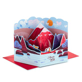 Hallmark Valentines Day Pop Up Card (Mountain Lake) Paper Wonder 3D Card for Husband, Wife, Boyfriend, Girlfriend