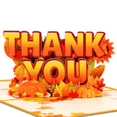 Thank You Pop Up Card, Pumpkins Maple Leafs Card, 3D Popup Greeting Cards For Thanksgiving, Gratitude, Birthday, Mother'S Day,Valentine'S Day