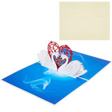 Swan Couple 3D Pop Up Card - 3D Handmade Paper Art For Romantic Wedding, Anniversary, Valentine'S Day Card With Envelope - Love Greeting Card (1 Set)