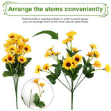 10 Bunches Sunflowers Artificial Flowers,Fake Mums Fall Daisy Plants For Outdoor Indoor Decoration,Uv Resistant Faux Plastic Fabric Greenery Plants Home Wedding Diy Garden Spring Summer Decor