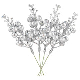 14 Pack Christmas Glitter Berries Stems, 7.8Inch Silver Artificial Christmas Picks For Christmas Tree Ornaments, Diy Xmas Wreath, Crafts, Holiday And Home Decor
