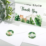 Woodland Thank You Cards With Envelopes Stickers Safari Jungle 30 Pack Watercolor Forest Animals Greenery Greeting Note Cards For Kids Girls Boy Children Birthday Baby Shower Party Supplies
