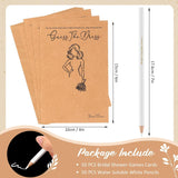 50 Packs Guess The Dress Bridal Shower Games For Guests Include Wedding Shower Games Cards And Water Soluble Pencils Fun Wedding Decorations Party Supplies Games Ideas(Brown)