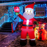 Christmas Inflatable Santa Claus 8 Ft, Giant Christmas Inflatables Outdoor Decoration Blow Up, Build-In Led Lighted Sant