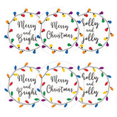 Merry Christmas Gift Stickers,120Pcs 2Inch Christmas Envelope Seal Label Sticker,Self-Adhesive Merry And Bright Stickers,Light Design Xmas Holly And Jolly Sticker,Happy Holiday Sticker For Card