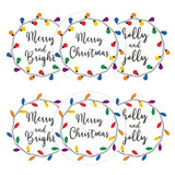 Merry Christmas Gift Stickers,120Pcs 2Inch Christmas Envelope Seal Label Sticker,Self-Adhesive Merry And Bright Stickers,Light Design Xmas Holly And Jolly Sticker,Happy Holiday Sticker For Card