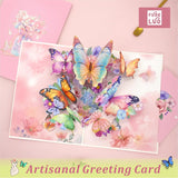 Handmade 3D Pop Up Butterfly Birthday Card For Women & Girls, All-Occasion Greeting Card With Floral Design For Anniversary, Thank You, Get Well, Mother'S Day | Includes Envelope & Stickers