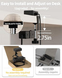 Desk Clamp Power Strip 13 Outlets 4 USB Ports 1700J 10FT Extension Cord Black