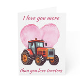 Tractor Valentine Cards, Cute Be My Valentine Card, For My Valentine Sweetheart, Anniversary Greeting, Galantine For Friends, Blank Inside (I Love You More)