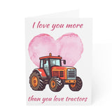 Tractor Valentine Cards, Cute Be My Valentine Card, For My Valentine Sweetheart, Anniversary Greeting, Galantine For Friends, Blank Inside (I Love You More)