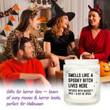 Funny Spooky Gifts For Women, Spooky Horror Decorations Candle Soy Wax, Witchy Horror Gifts With Spider Web, Dark Style House Warming Present, 7Oz