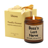 Boss Gifts For Women Men -Funny Boss Day Gifts, Coworker, Employee, Office Humor Vanilla Coconut Scented Candle (7Oz)