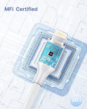 2 Pack Apple MFi Certified USB A to Lightning Cable 1FT Short Nylon Braided Fast Charging Cord for iPhone iPad